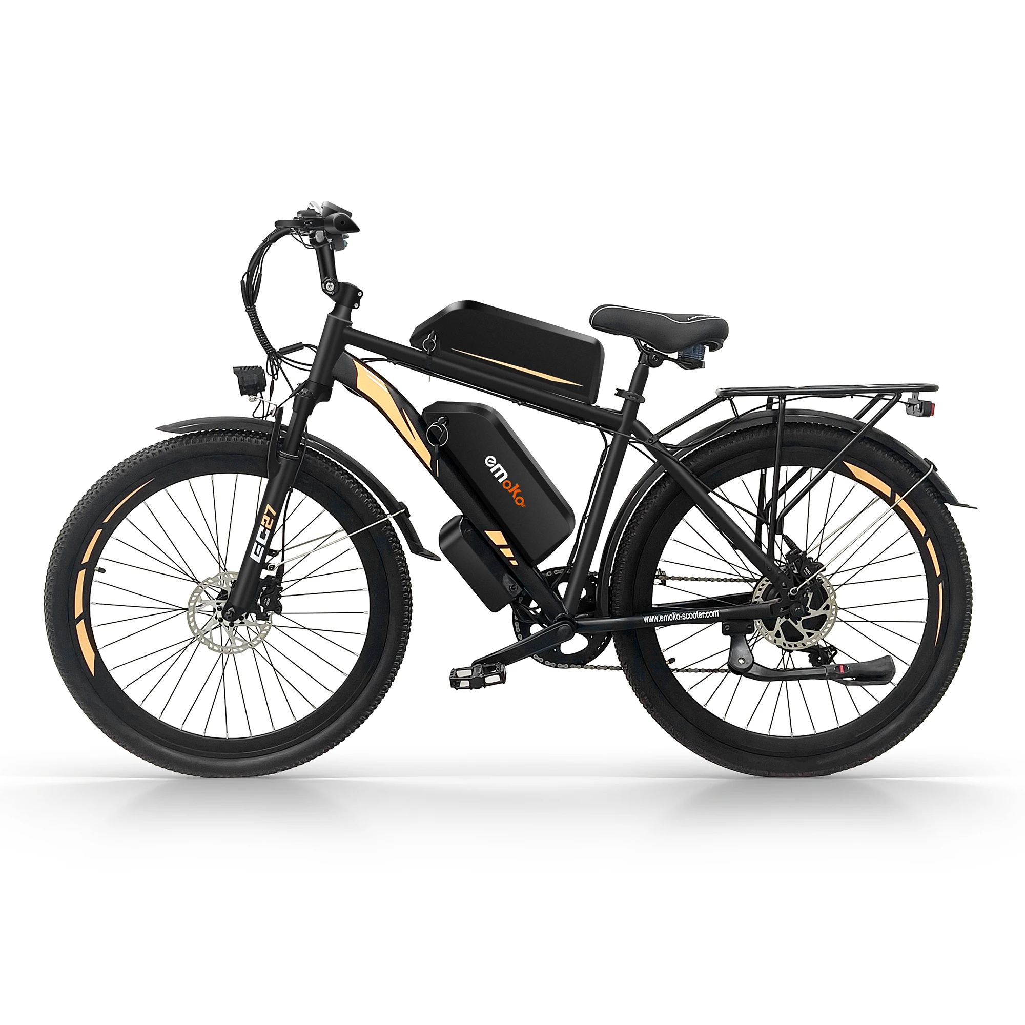 EMOKO EC27 E-Bike 250W Motor 48V45AH Abnehmbarer Lithium-Akku USB-Ladeanschluss Superlange Reichweite 140-300km (Geeignet für Essenslieferungen) Elektrisches Fahrrad für Stadtfahrten