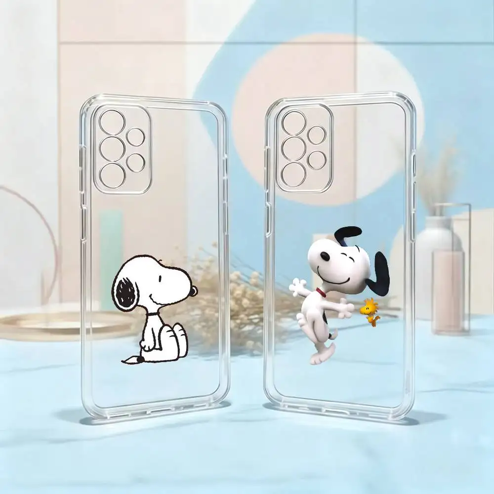 S-Snoopy Charlie-E Brown Phone Case Transparent Silicone Soft For Samsung S25,S24,S21,S22,S23,S30,Ultra,S20,Plus,Fe