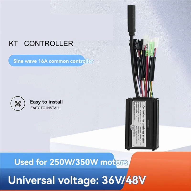 

N93R For Ebike Controller KT-16A 36/48V 6 Tube Sine Wave SM Plug Electric Bike Motor Conversion For KT LCD Display