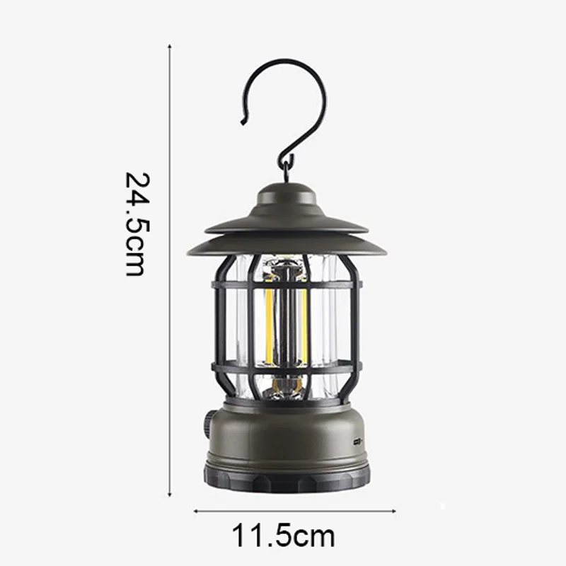 LED Camping Lantern 2Lighting Modes COB Battery Powered For Hiking Camping Emergency Home Power Outages Indoor Outdoor