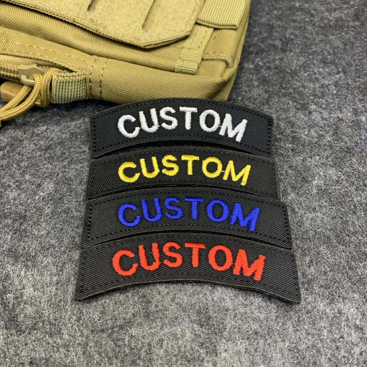 Custom Curved Name Tape Embroidery Patch Hook and Loop Personalized Text Morale Badge, Gear Clothing Decorative Name Tag Patch