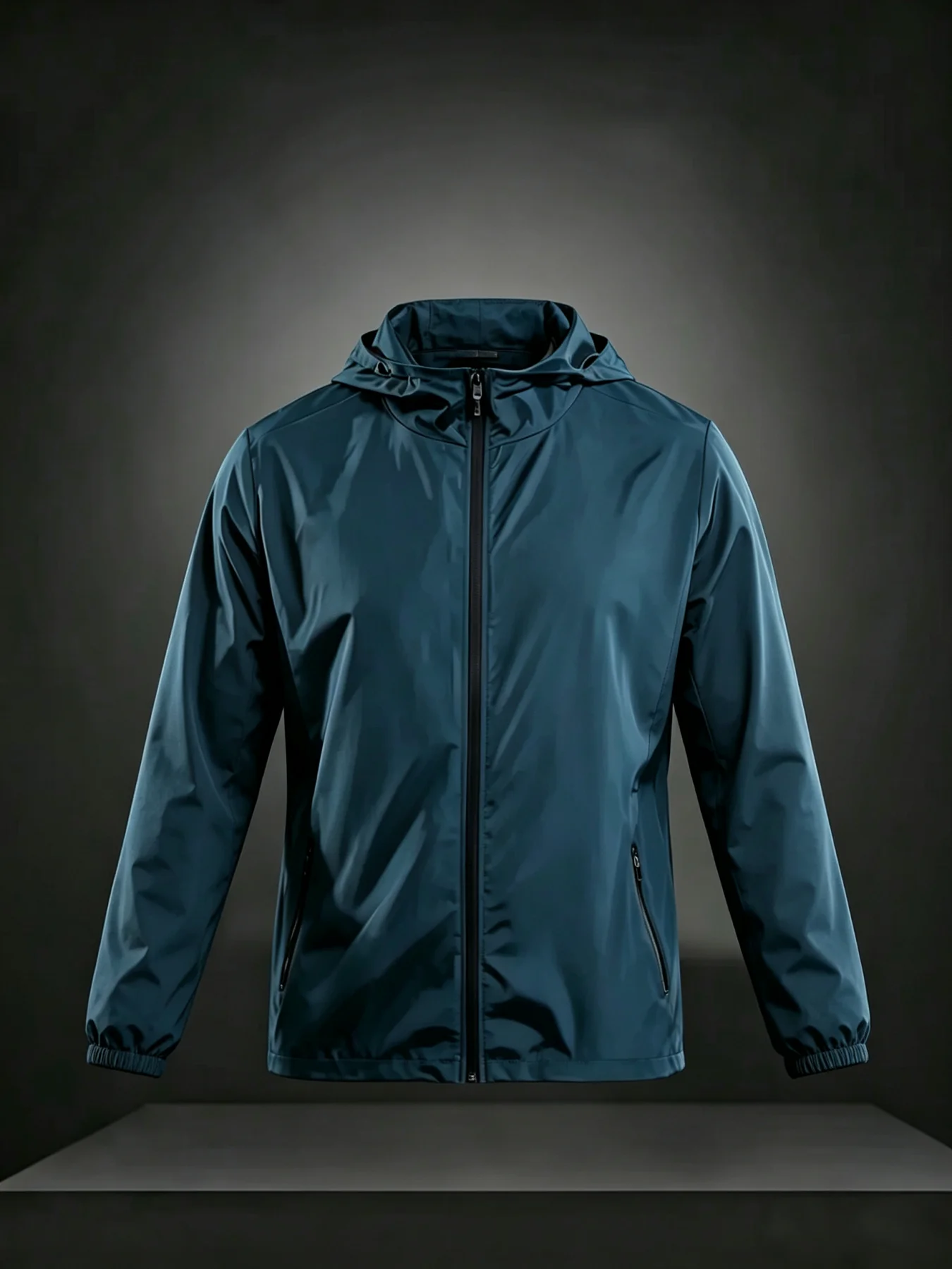 Men'S Hooded Windbreaker Jacket,Lightweight Waterproof Zipper Coat,Outdoor Casual Windproof Sports Outerwear For Spring Autumn