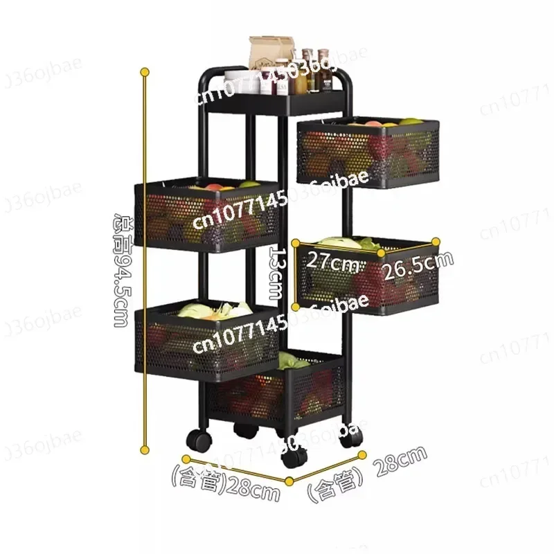 Multi Functional Storage Carro De Cocina Restaurant Furniture Rotating Shelf Handcart Kitchen Ceiling Multi-layer Handcart