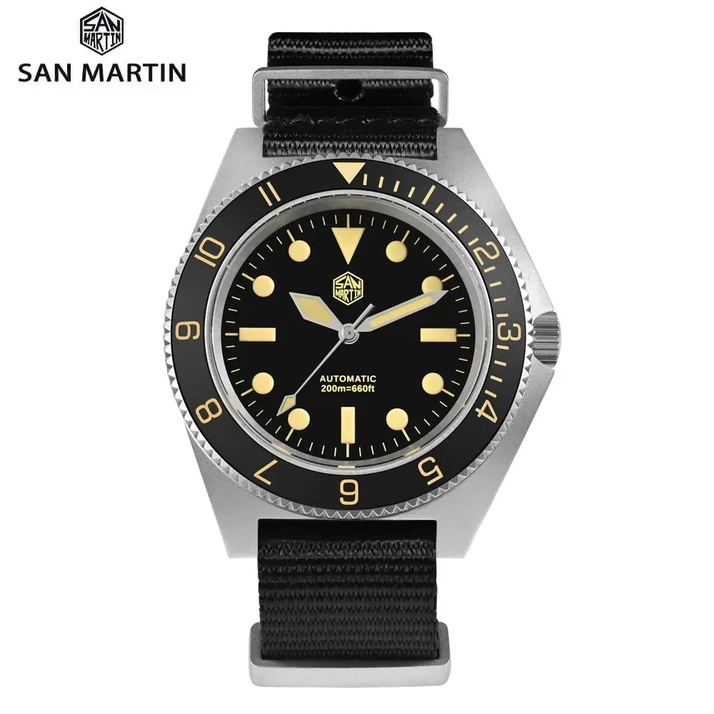 

San Martin 40mm Dive Watch Luminous Sapphire NH35 Automatic Mechanical Wristwatch Waterproof 200m Stainless Steel Men Watch