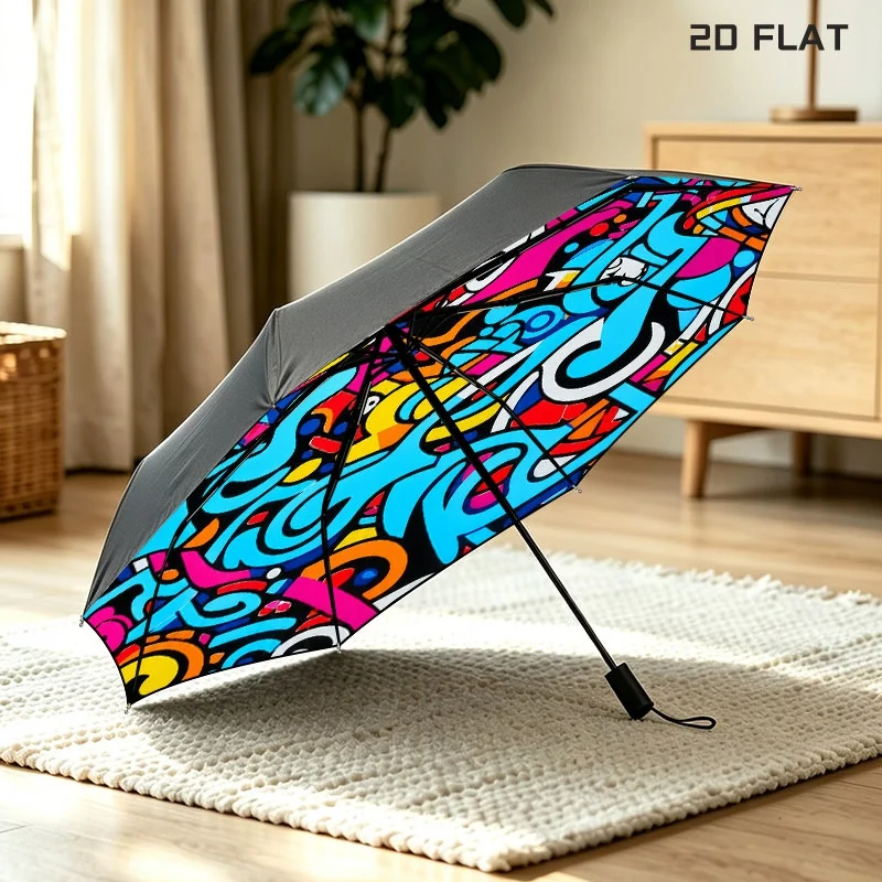 8-bone Foldable Umbrella Automatic Umbrella Sunny Umbrella Interior Printed Fashionable Umbrella