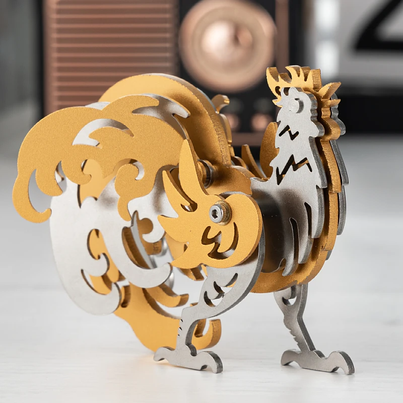 MOKR  Zodiac chicken Color Animal  3D Metal Puzzle  Gift And Toys Puzzle For Kids Adults Learning Education  DIY Jigsaw Model