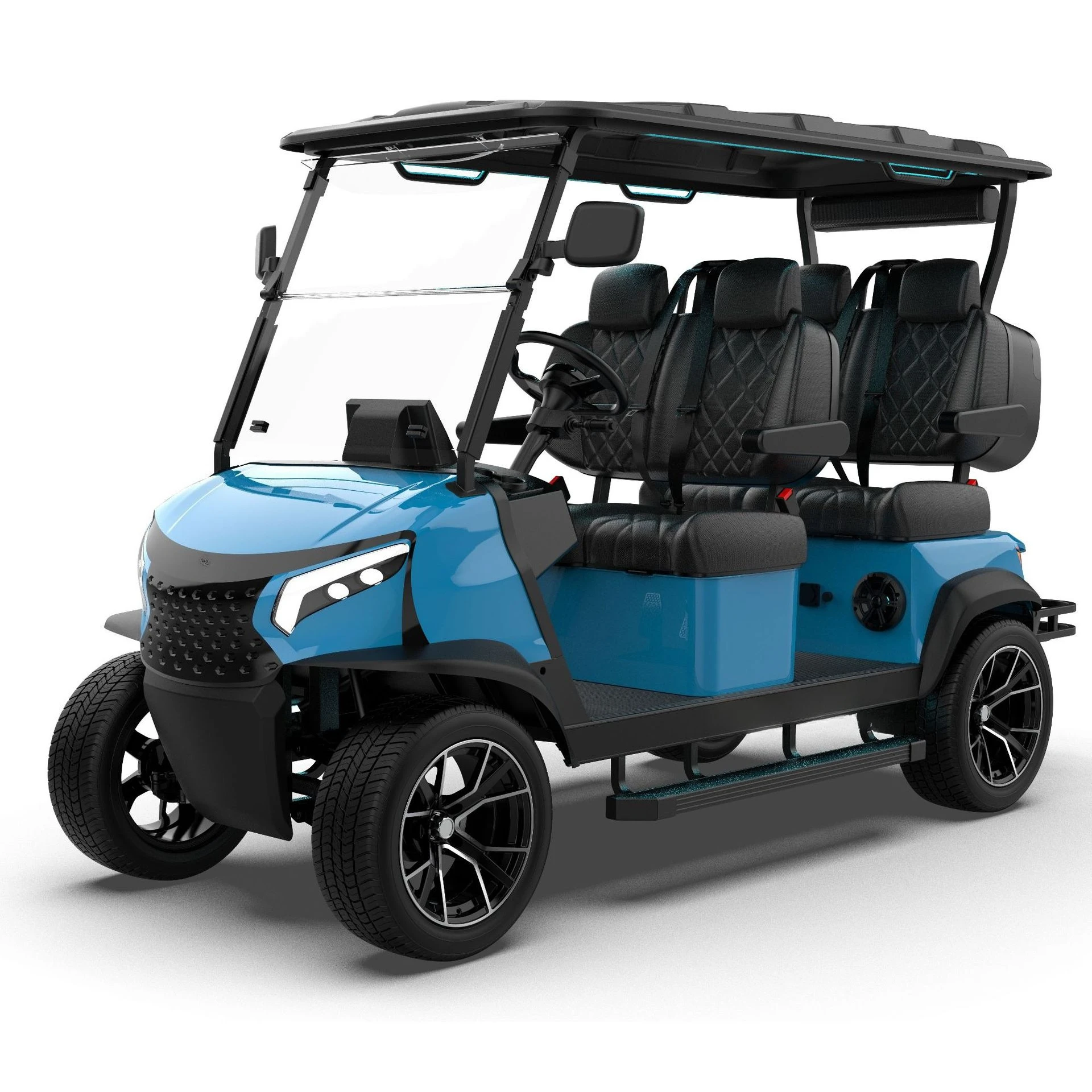 Semi-enclosed 4-seat pure electric golf cart, four-wheel electric vehicle sightseeing patrol vehicle 7.5KW