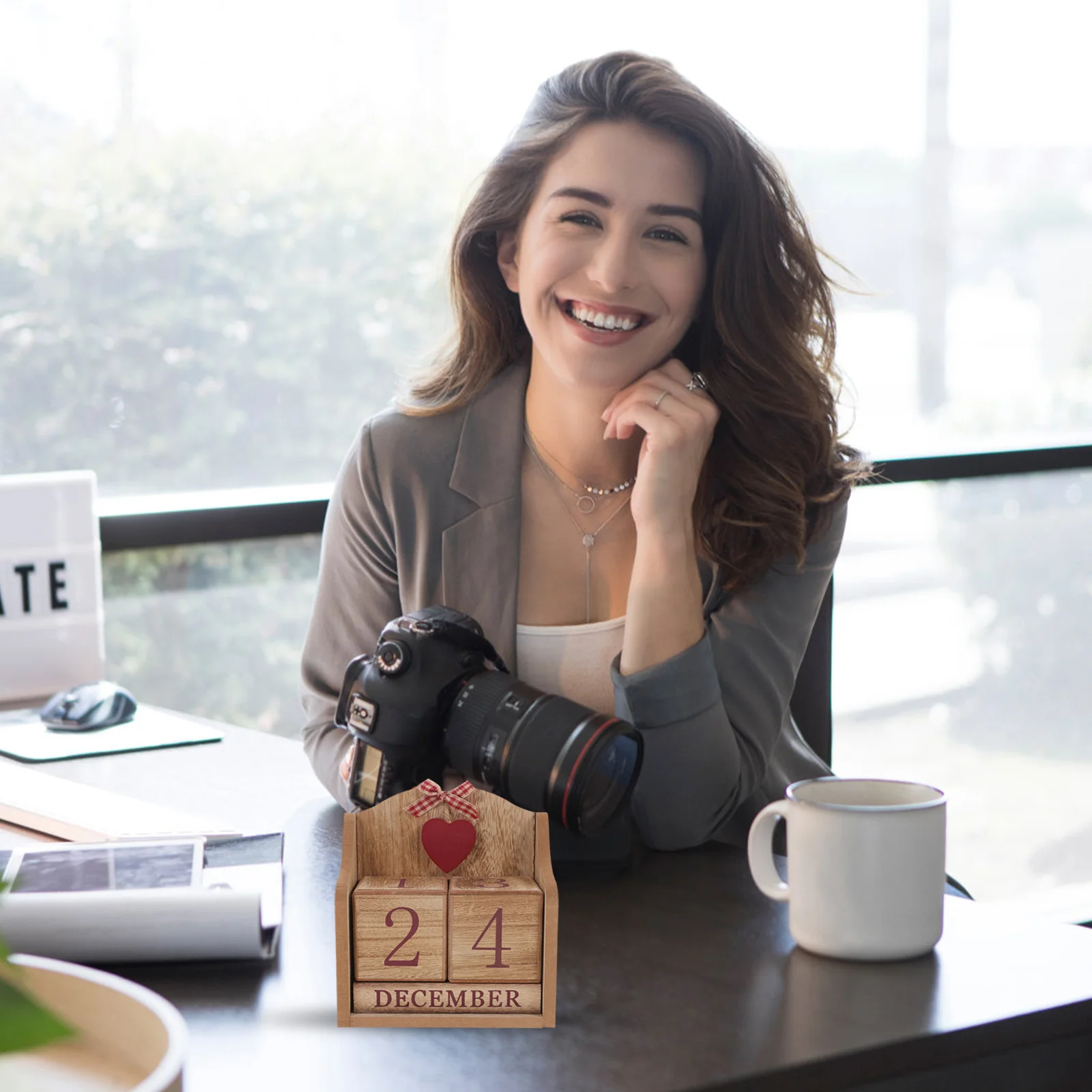 

Decorative Wooden Cubes Calendar Manual Design Office Desk Perpetual Date Blocks Home School Dormitory Classic Gift