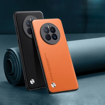 화웨이 메이트 50 프로 메이트50용 프리미엄 PU 가죽 충격 방지 렌즈 보호 하드 케이스