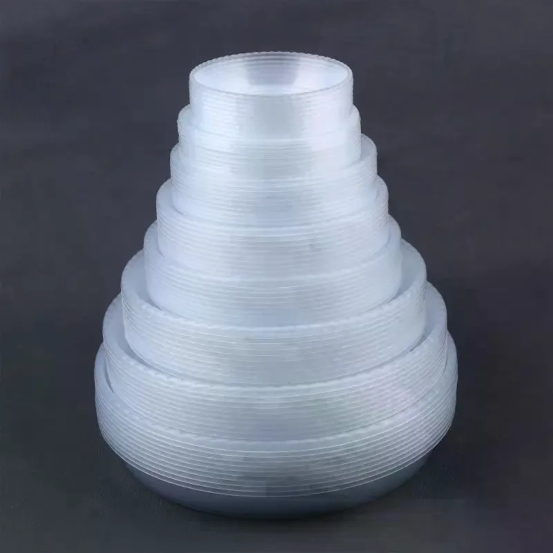 10pcs New Round Flower Pot Tray Clear Desktop Plant Saucer Plastic Trash Storage Flower Pot Base Home