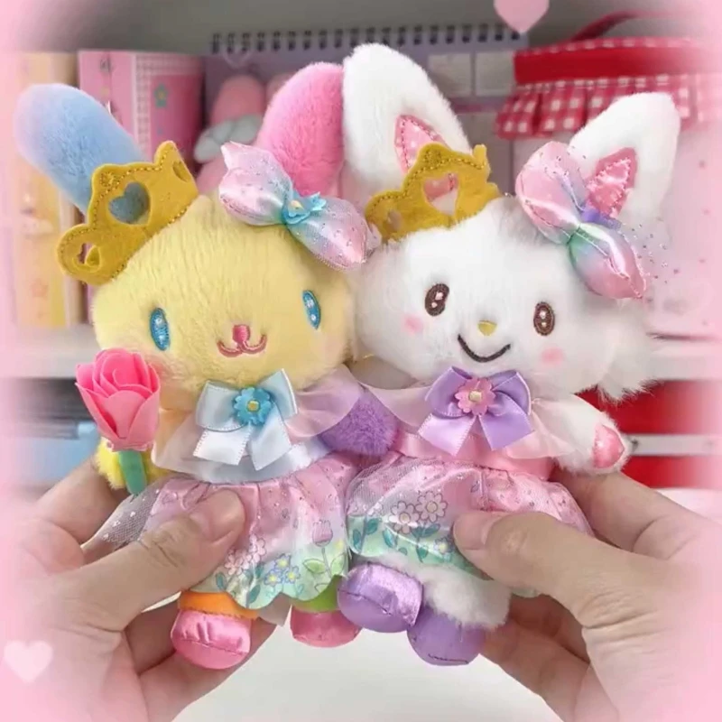 

New Sanrio Usahana Plush Keychain Blossom Crown Kirimichan Fluffy Wish Rabbit Keyring Kawaii My Melody Stuffed Pendant Kuromi