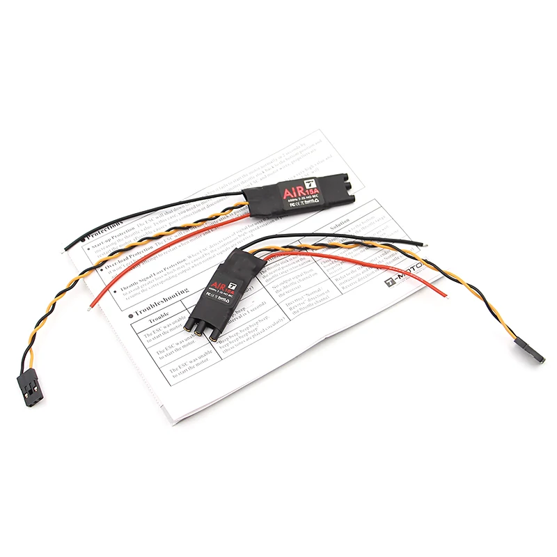 T-motor AIR 10A 15A Brushless Speed ESC 2~3S Lipo with 2.0mm Banana Female Plug 600Hz Frequency NO BEC for RC Multirotor Drones