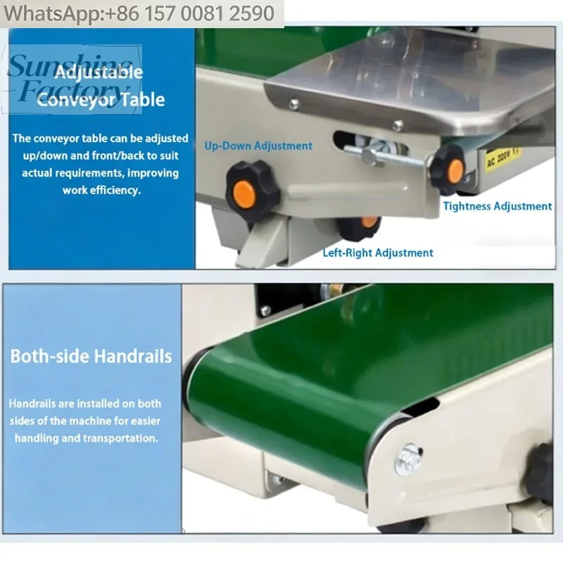 「hit Product」FR-900 Food Bags Continuous Sealing Machine Automatic Plastic Film Packag Sealer Commercial Small Packager 220V Hea