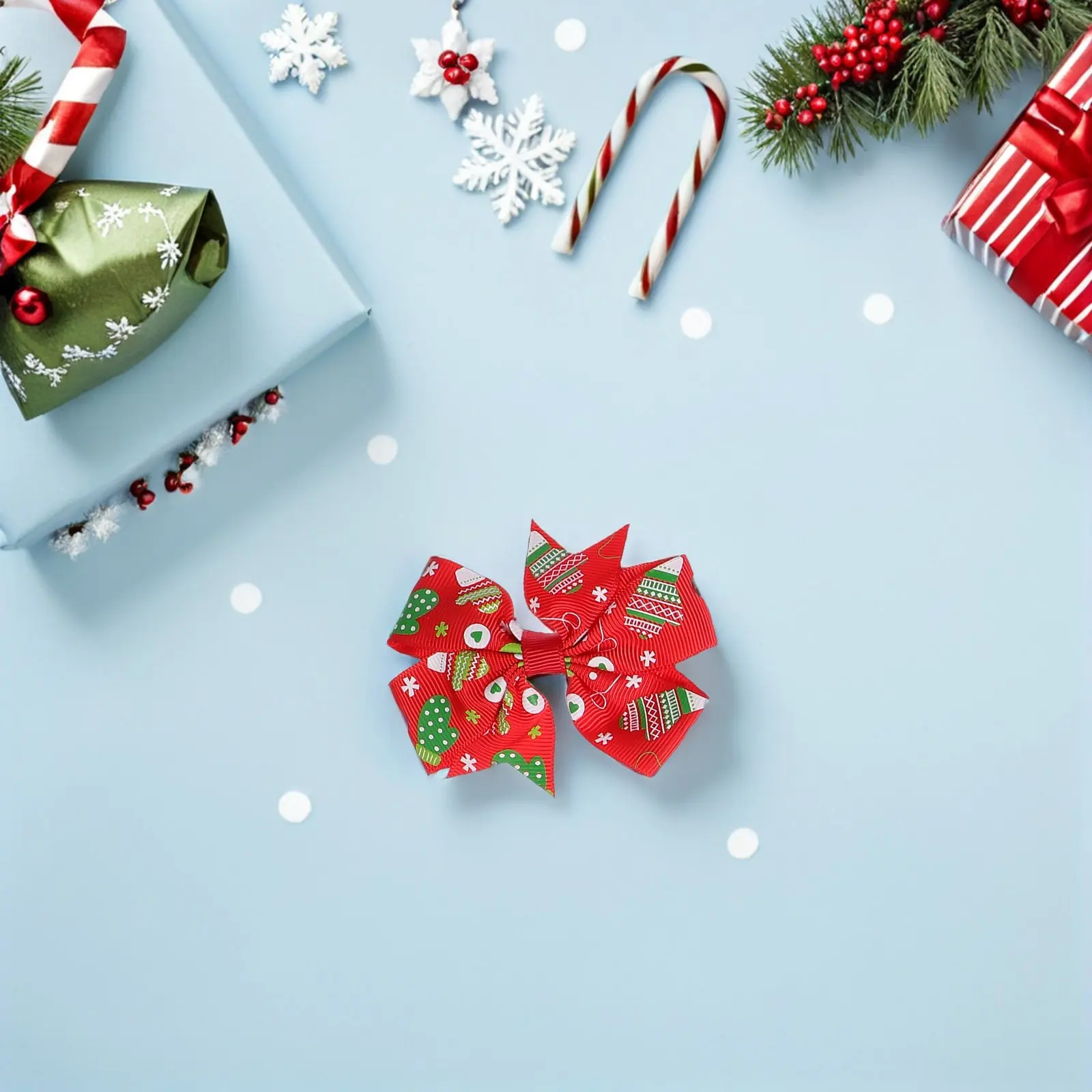 

12Pcs Christmas Bow Hairpins Toddler Girls Festive Red Green Bowknot Clips Holiday Party Hair Accessories Cute Small Bow Hair