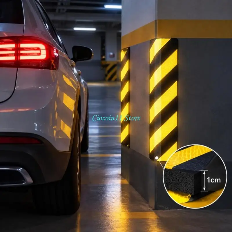 Y1UB Reflective Parking Corner Protectors with Built-In Adhesive Backing, 2 Pack