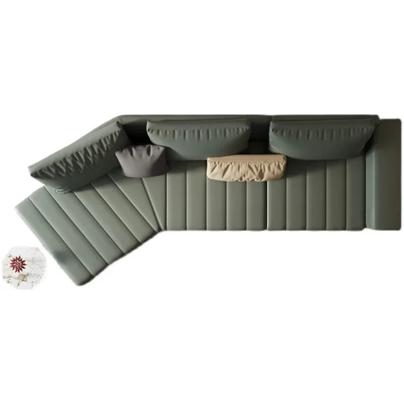 

Minimalist sofa, light luxury leather sofa, corner special-shaped sofa, small apartment sofa