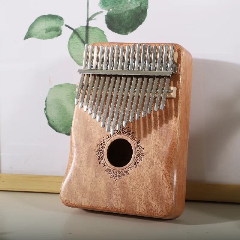 Kalimba-instrumento de música de madera de caoba para niños, Piano de dedo portátil, 17 teclas, regalos