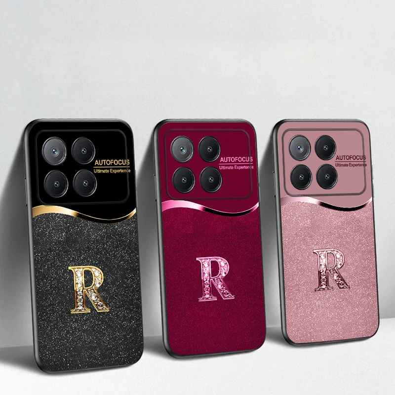 

Golden edged letter R For Xiaomi Poco X7 M7 Pro 5G M5 X4Pro M4 6 4G C65 75 F6 F5 X6 5 7 X5 F7 Ultra M5S 4Pro 5G soft phone case