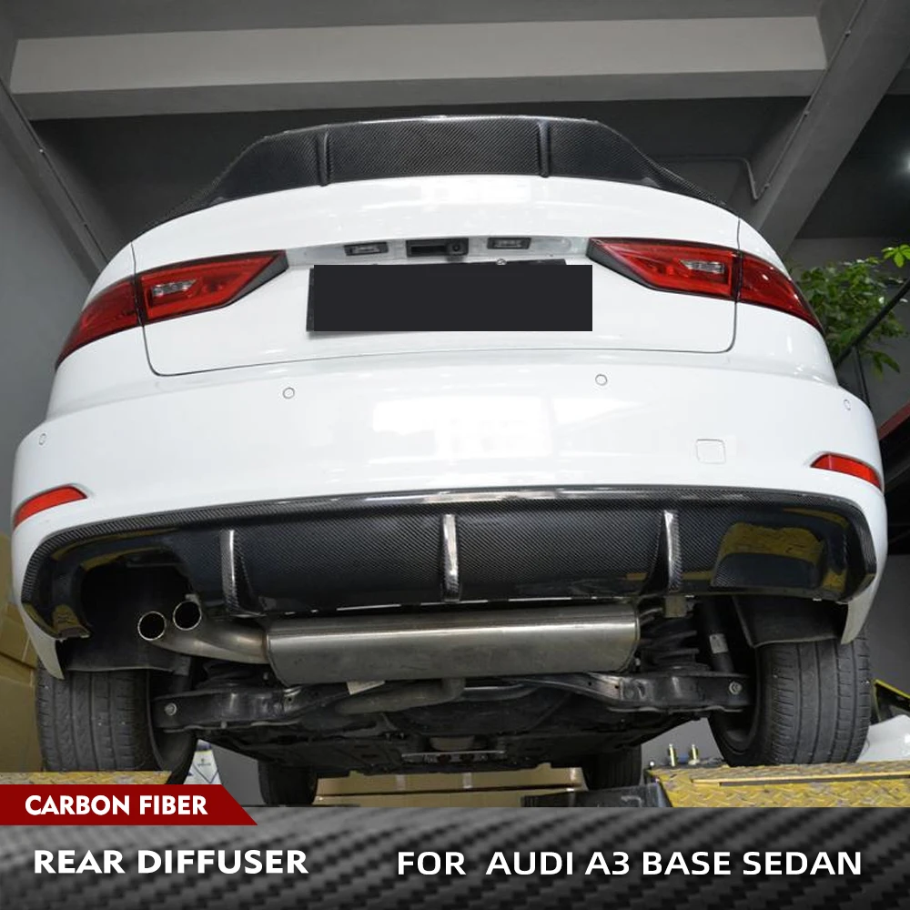 Samochodowy tylny dyfuzor zderzaka Spoiler do Audi A3 Standard Bae Sedan 8V 4-drzwiowy 2013 - 2016 Zestawy tylnej karoserii Włókno węglowe/FRP