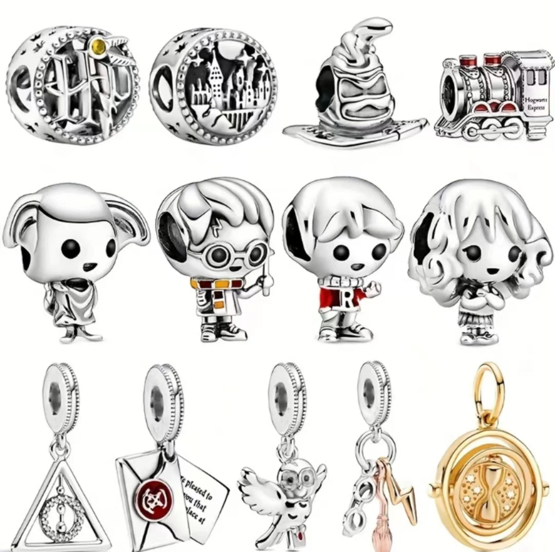 2024 Hot Selling 925 Silver Plated Magic Little Harry Charm Bead Pendant Suitable for Pandora Bracelet Christmas Gift