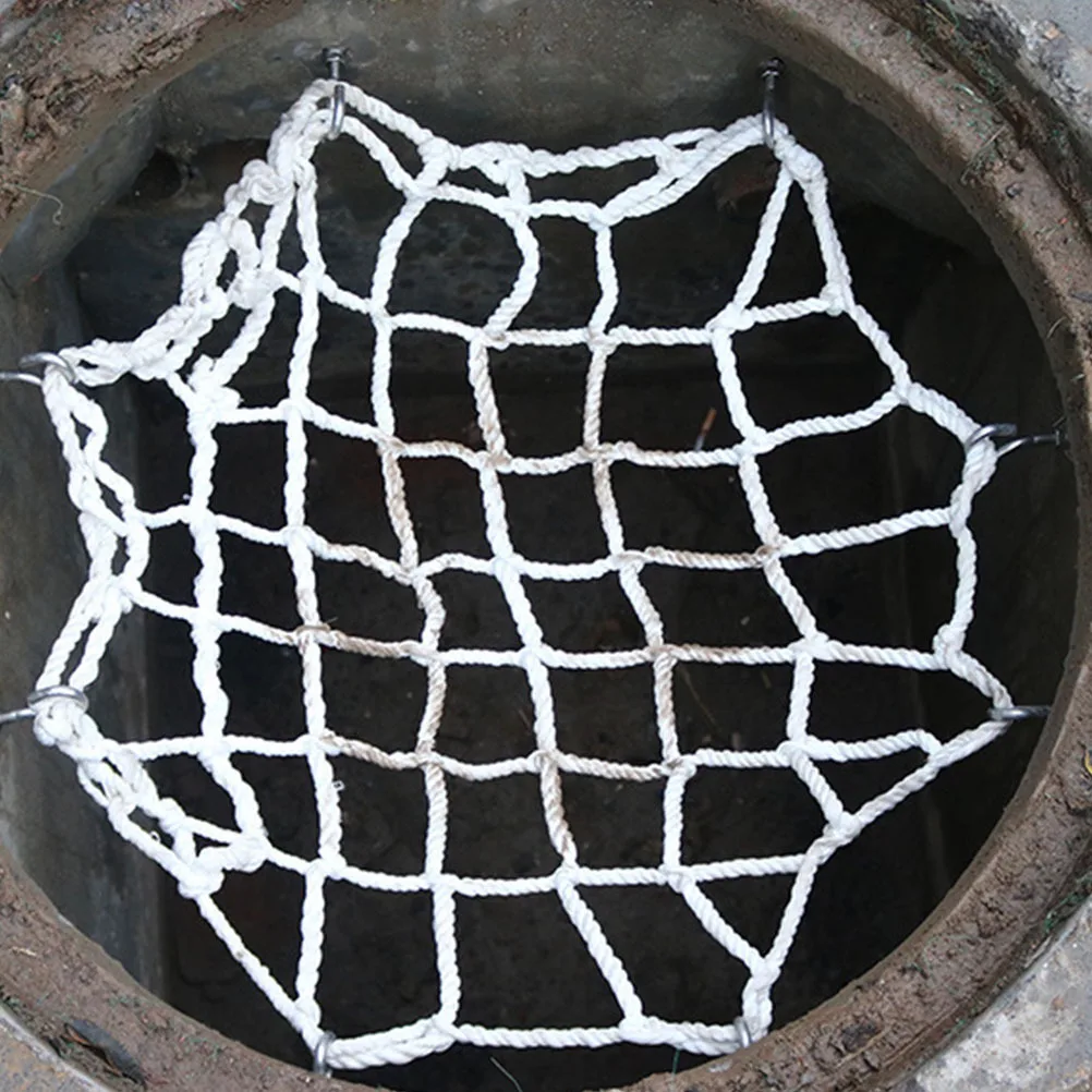 4pcs Anti-Fall Well Cover Net For Sewer Inspection Mesh Sturdy Protective Netting Child Safety Garden Round Safety Net
