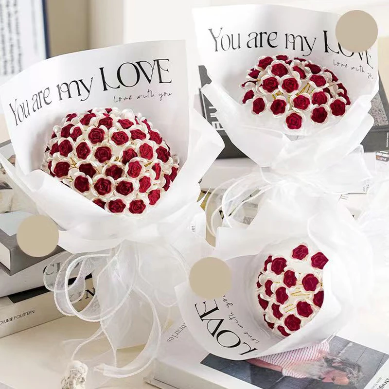 Handmade DIY Bouquet Material Package Creative Simulated Roses For Girlfriend 520 Valentine's Day Non-fading DIY Gift