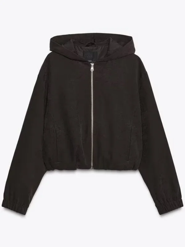 레이드바 아메리칸 슬루 핏 지퍼 후드 파일럿 재킷 신상 가을 여성 패션 폴리에스터 섬유 코트