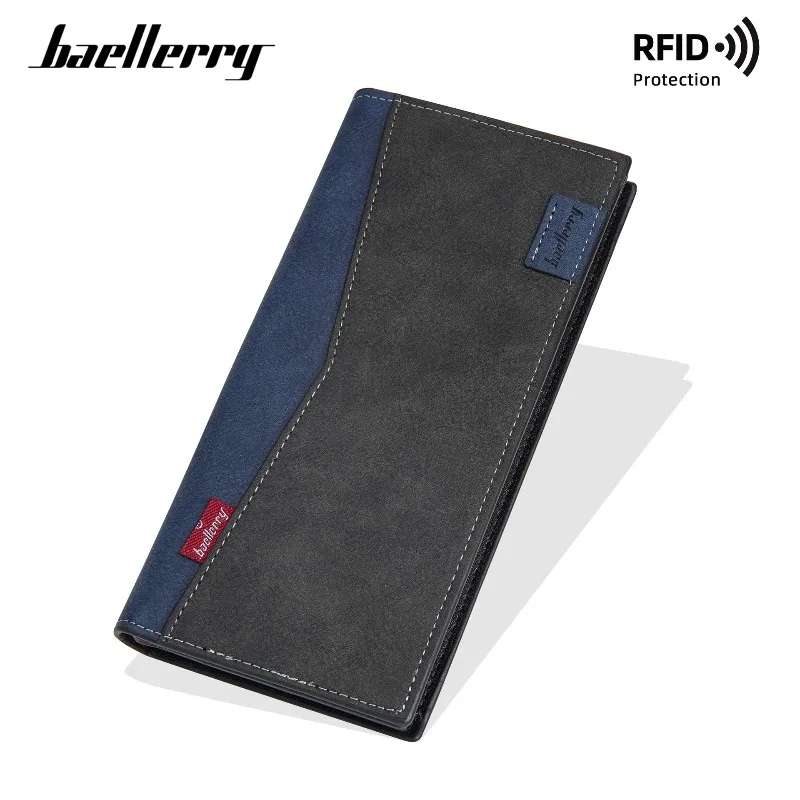 Baellerry Men's Wallet Vertical Multi Card Long Wallet Driver's License Change Bag Card Bag for Man Gift