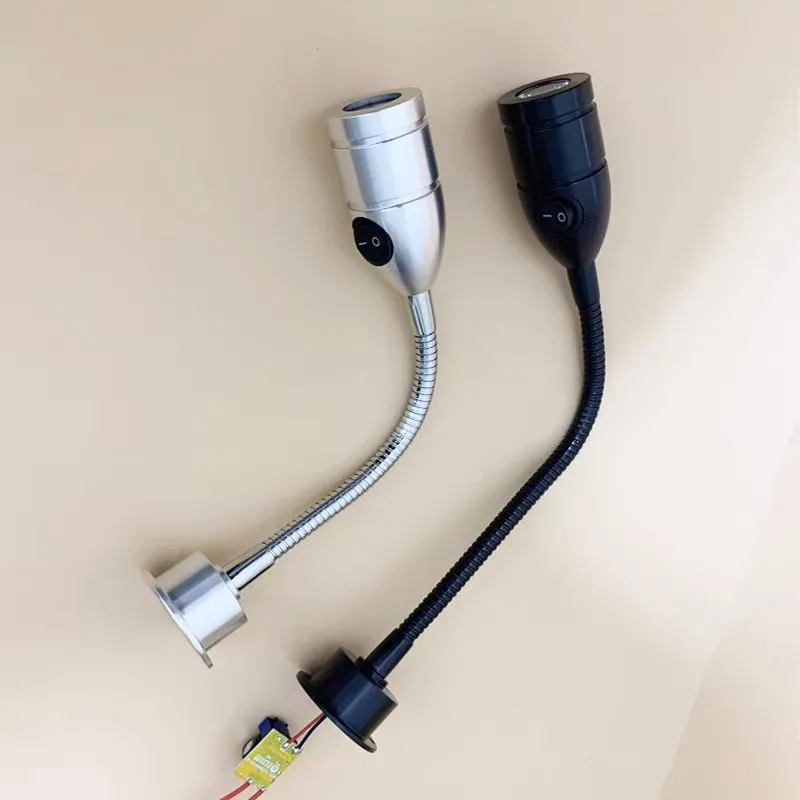 LED Flexible Tube  Hose 3W LED Spotlight Modern Wall Lamp With Switch Flexible Snake Tube Focused Light, 220V, 12V, 24V