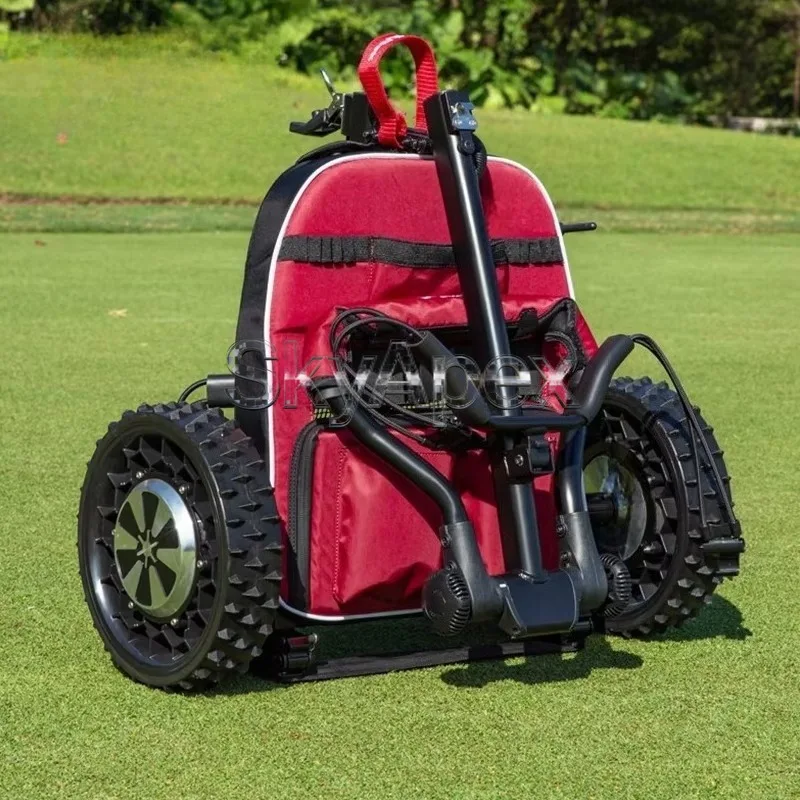 Aluminum Golf Trolley Four Wheel Push Cart Easy Climbing Design Suitable For Golf Bag Transport On Course Outdoor Walking Using