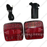 Rechargeable Magnetic LED Tail Lights, Wireless Waterproof Truck Trailer Light Bar, 12-24V Universal Stop Brake Lamp Kit