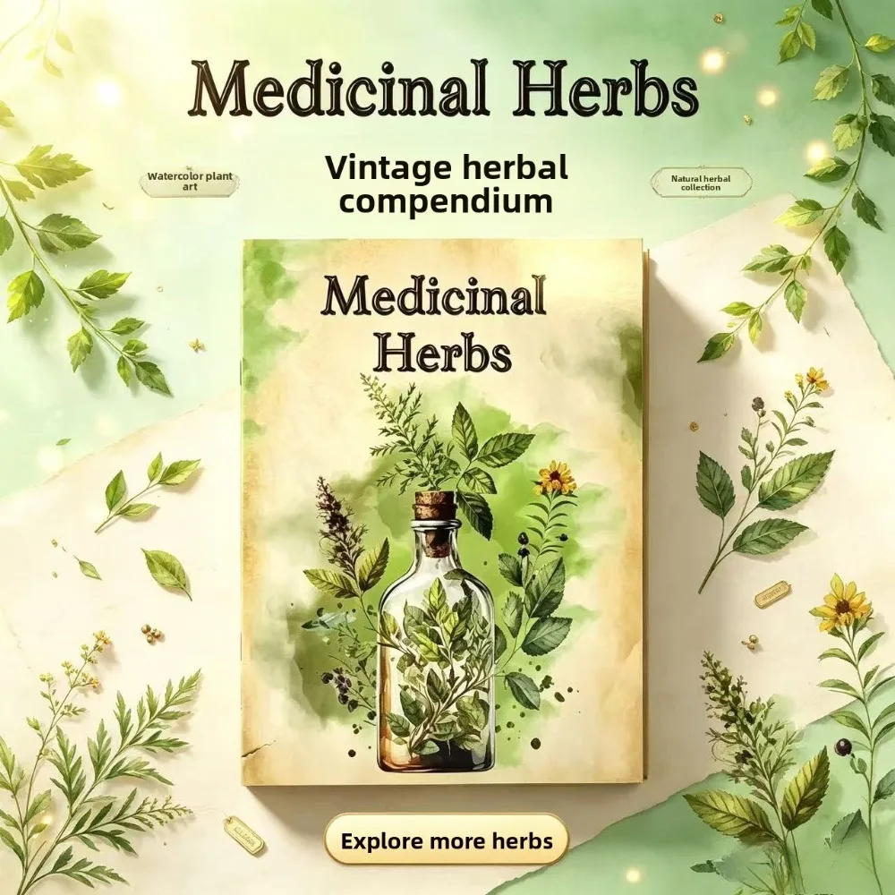 Healing, Protective, and Medicinal Herbal Plants | Retro Herbal Illustrated Guide, Essential Magic Books for Novice Witches