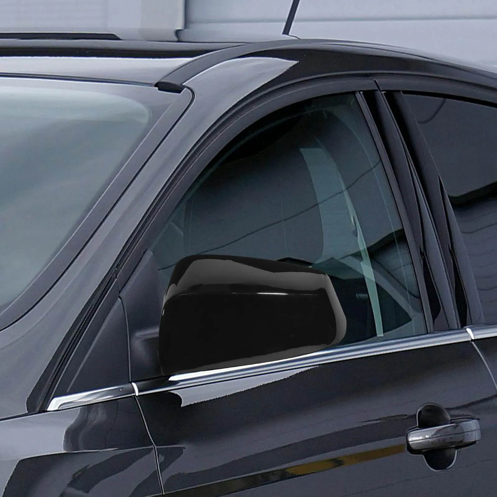 

Rear View Mirror Cover Bright Black for 08-13 Left Side Automotive Rearview Mirror Cap Easy Installation Car Accessories