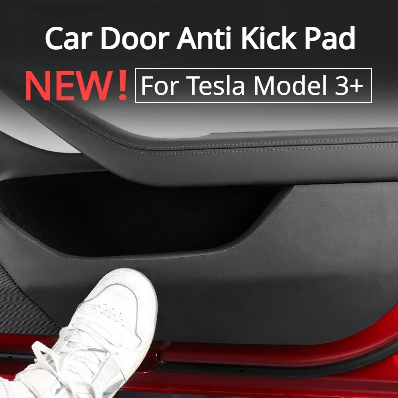 Almohadilla antipatadas para puerta de coche Tesla Model 3 2024 Highland, accesorios interiores de coche, pegatinas protectoras antiarañazos para