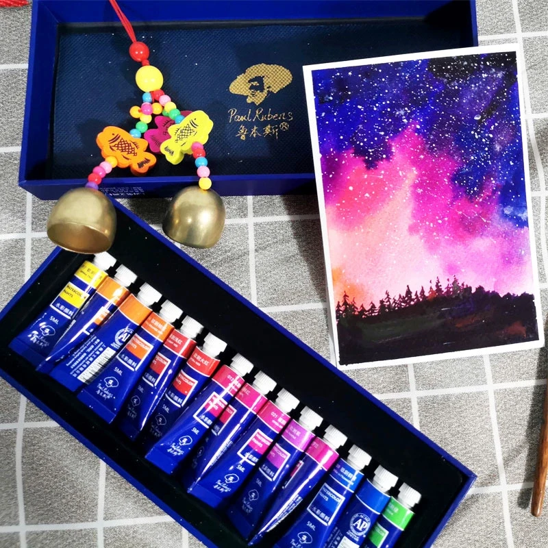 Paul Rubens-pigmento de acuarela de tubo, 14 colores, 5ML, juego de pigmentos de dibujo profesionales de alta calidad para suministros de arte