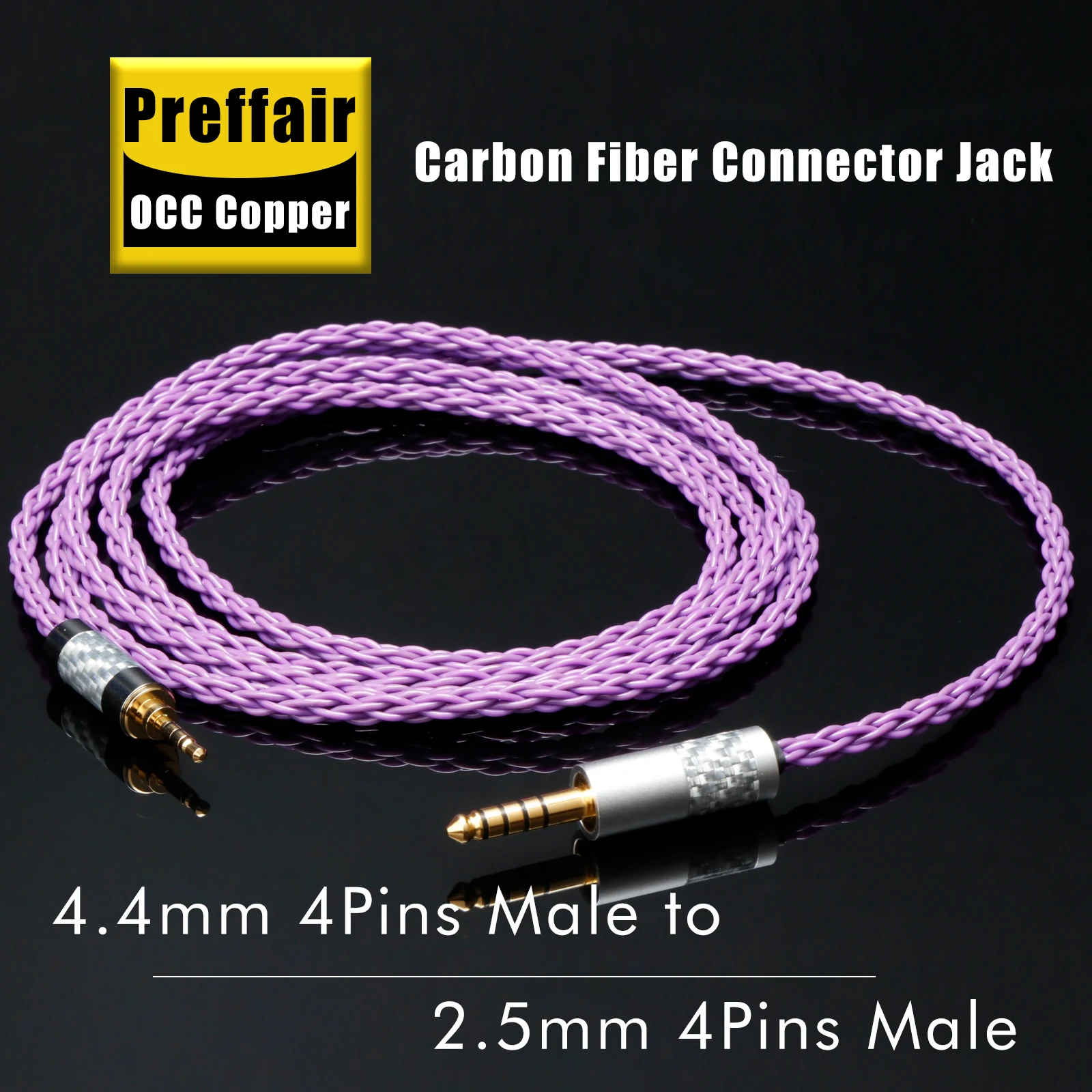 Hifi 4,4mm auf 3,5mm TRRS symmetrisches Kabel Aux-Buchse symmetrisches 2,5mm auf 4,4mm Audio-Adapterkabel Stecker auf Stecker – Detail 2