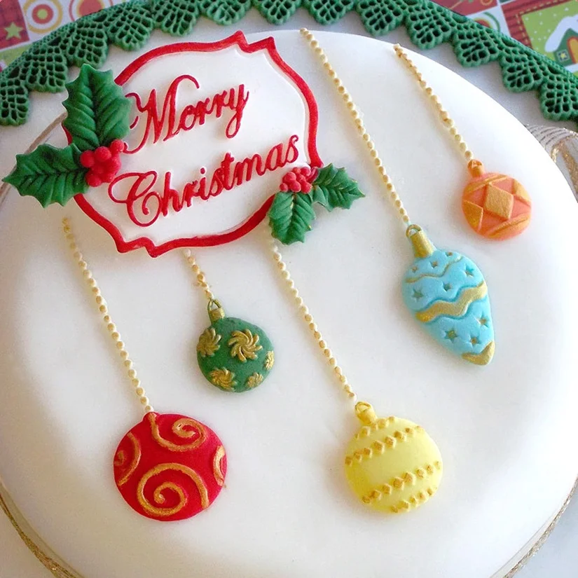 Ornaments Christmas Silicone Mold Sugarcraft Chocolate Cupcake Baking Mold Fondant Cake Decorating Tools