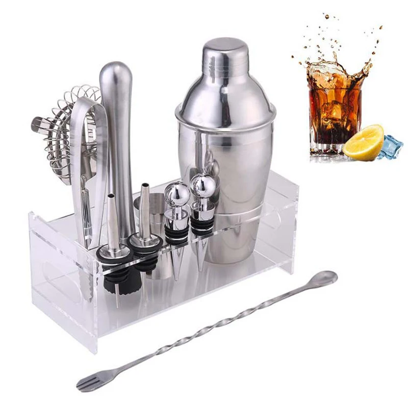 

12Pcs/Set Bar Wine Mixer Bartender Set for Amazon Cocktail Hand Shaker Tool With Holder Stainless Steel Mixer Gadget Bar Sets