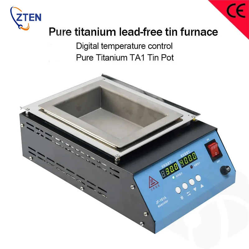 

282B Pure Titanium Lead-free Tin Furnace 2400W Thermoregulation 30~400 Degree Ajustable Desoldering Solder Pot Tin Furnace