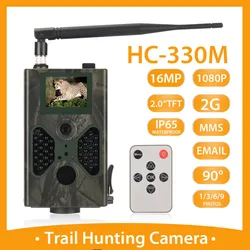 Cámara celular de rastreo para caza, trampas fotográficas de 16MP, SMTP, MMS, GSM, 1080P, visión nocturna, HC330M, cámaras inalámbricas de vigilancia para vida silvestre