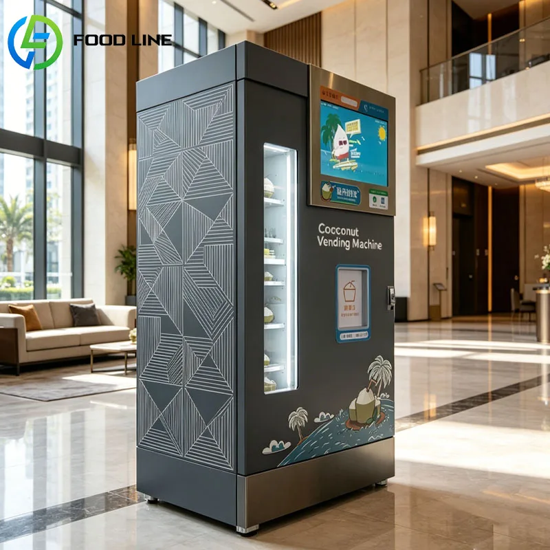 Self Service Coconut Vending Machine Fresh Coconut Opening Juice Extractor Smart Cash Payment System Customized