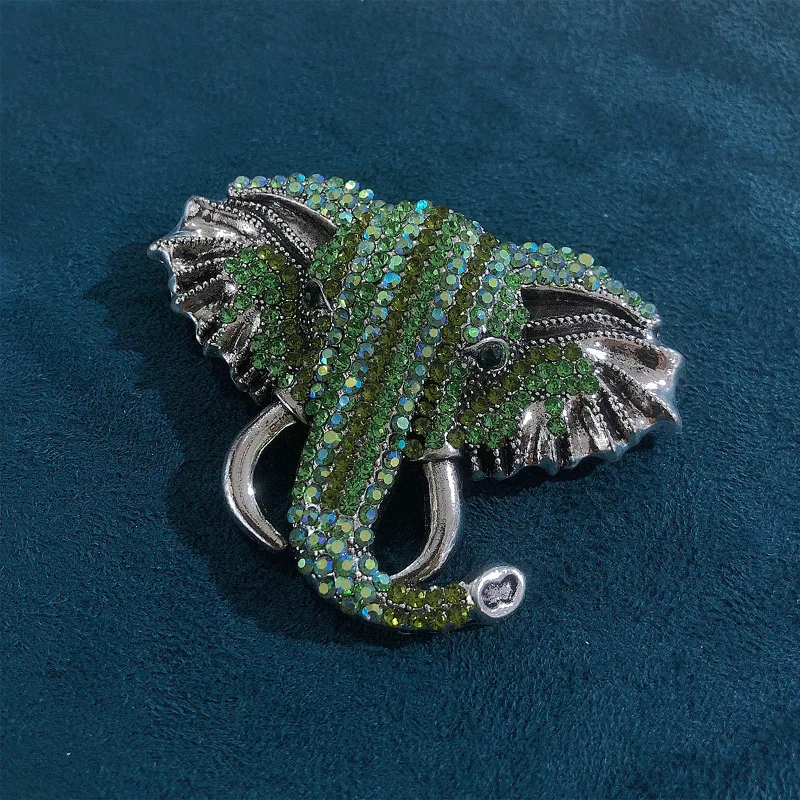 Vintage Women Men Exquisite Luxury Crystal Elephant Pins Badges Fashion Design Delicate Animal Shiny Boutique Brooches Gift