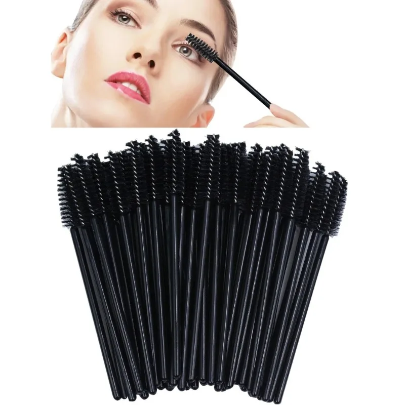 50 Stuks Wegwerp Wimper Borstels Crystal Eye Lash Mascara Wands Glitter Lash Kam Spoolies Micro Make-Up Applicators