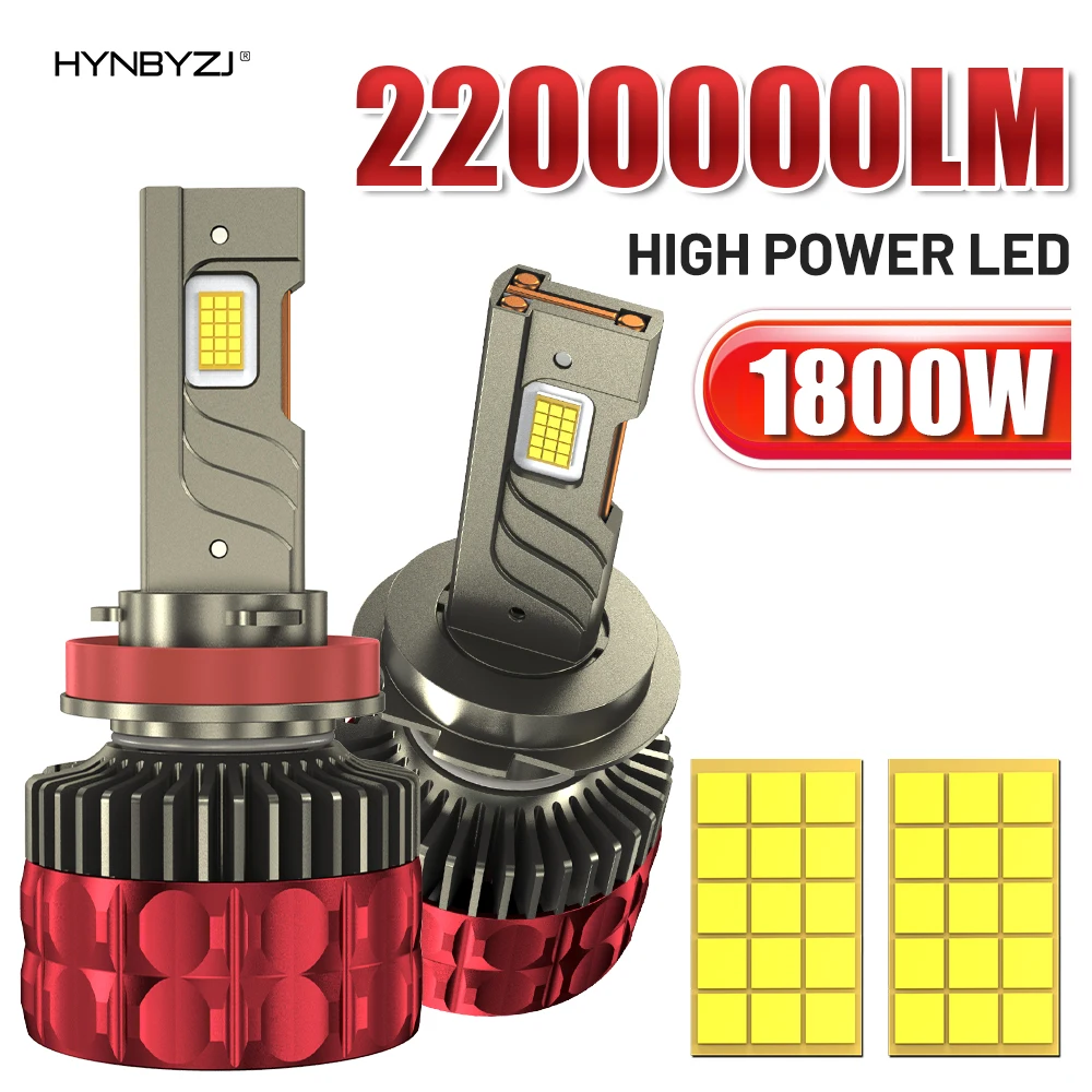 

1800W 2200000LM H7 H4 H11 Led Headlight High Power 9054 CSP Canbus H1 H8 9005 HB3 9006 HB4 9012 HIR2 Turbo Lamp Car Led Headlamp