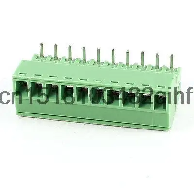 PCB Terminal Block Green 10Pin 3.5mm Spacing Pluggable Screw 300V 8A AWG22-16