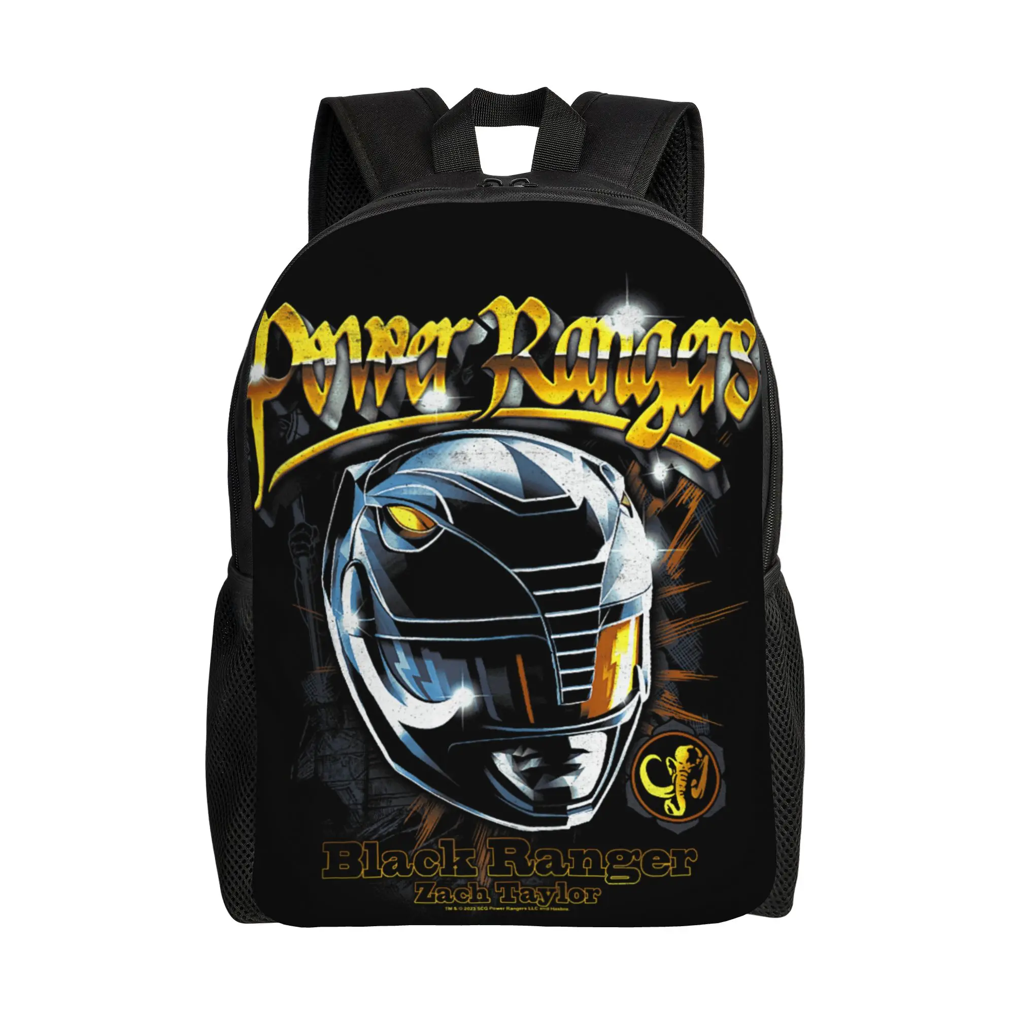 

Bandai backpacks Power Rangers Black Ranger Zach Taylor Vintage Tank Top Daypack mochila School Zipper Closure Rucksack