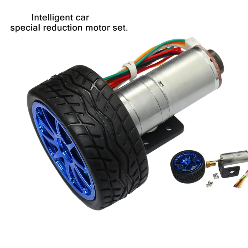 

1Set Smart Car!JGA25-370 Encoder Gear Motor,25mm Motor+65mm Wheel+Fixed+Coupling 12mm Shaft Length