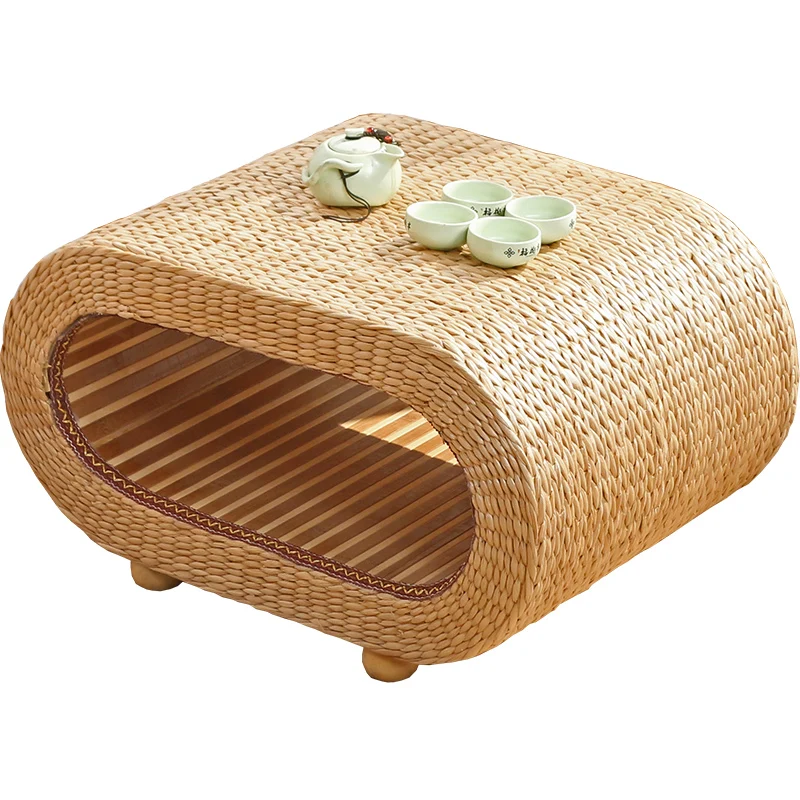 

Straw tatami coffee Japanese bay window Small coffee Simple modern balcony Low Floor table Kang table