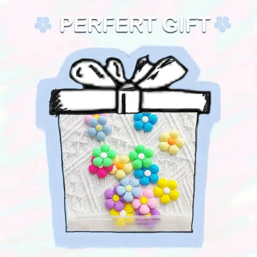 Shoe Charms For Crocs 10/20/30Pcs Colorful Flowers Series Shoe Decoration Premium Quality Popular Charms Accessories Great Gift