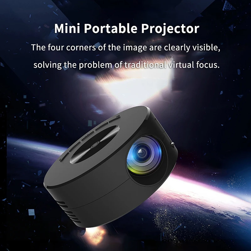 1Pieces Portable Mini Projector 1920*1080P HD Projector Camping Projection For IPhone Xiaomi IPad Android Outdoor Tools